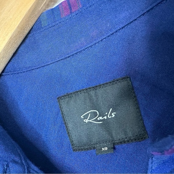 Rails Womens Taitum Plaid Button Up Long Sleeve Shirt Size XS Blue Ultra Violet - Picture 7 of 7